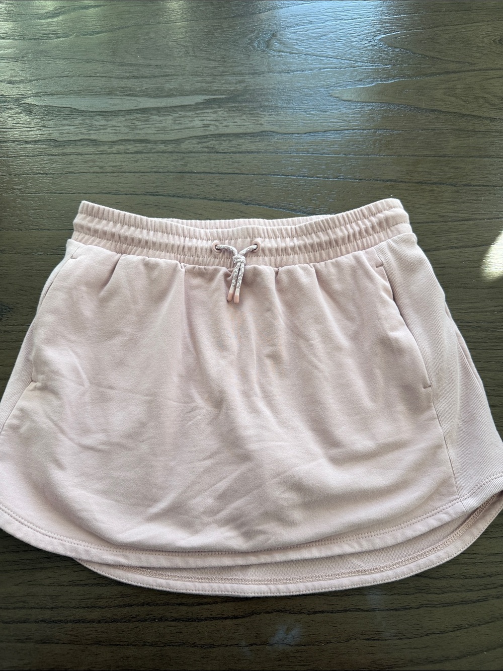 Athleta Pale Pink Drawstring Mini Skirt